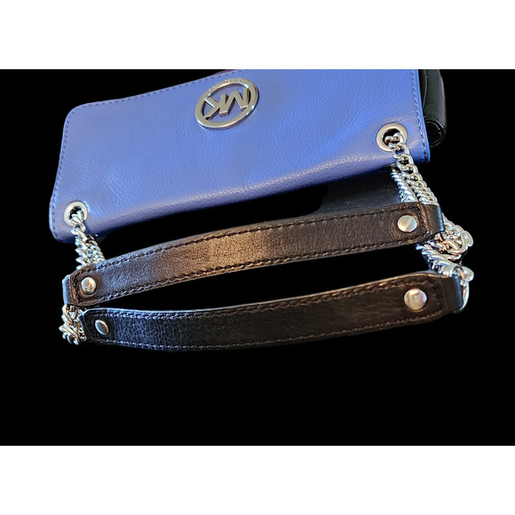 MICHAEL Michael Kors Fulton Small Shoulder Flap bag blue black - Picture 7 of 9